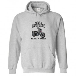 Never Underestimate A Grandad Riding a Harley Classic Unisex Kids and Adults Pullover Hoodie For Bikers